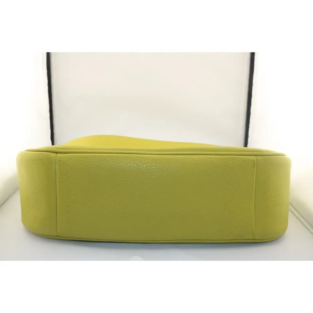 COACH Teri Hobo Pebble Leather Shoulder Bag w/Crossbody Strap - Key Lime Green